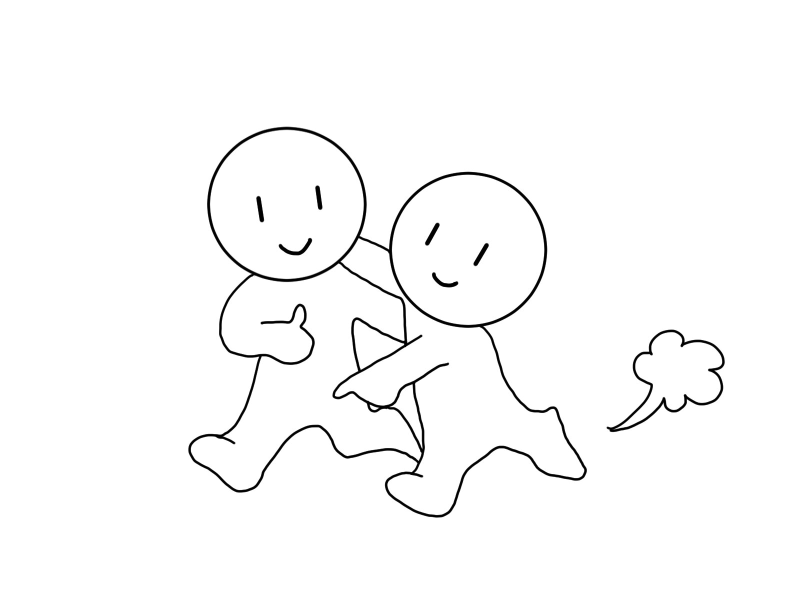 息がぴったりなイラスト